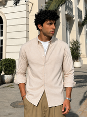 Mini Checks Beige Full Sleeve Shirt