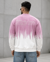 Pink Ombre Full Sleeve T-Shirt — Drop-Shoulder Tee for Men