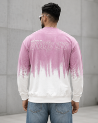 Pink Ombre Full Sleeve T-Shirt — Drop-Shoulder Tee for Men