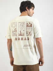 Nomad Cream, Brown Half Sleeve T-Shirt