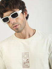 Nomad Cream, Brown Half Sleeve T-Shirt