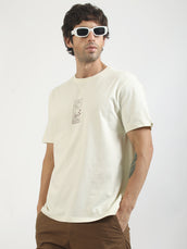 Nomad Cream, Brown Half Sleeve T-Shirt