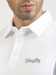 Houston White, Grey Half Sleeve Polo T-shirt