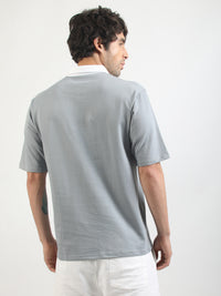 Houston White, Grey Half Sleeve Polo T-shirt