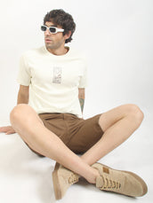 Nomad Cream, Brown Half Sleeve T-Shirt