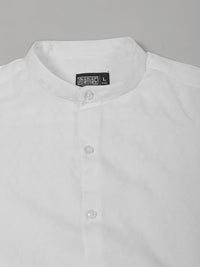 Self Jacquard White Full Sleeve Shirt