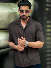 Tangled Dark Grey Half Sleeve Shirt