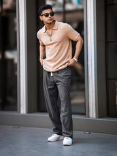 Grey baggy corduroy pants for men - view 7