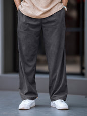 Grey baggy corduroy pants for men - view 4