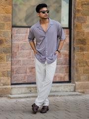 Linen look Lilac Color Shirt