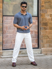 Cable Flatknit Dark Grey Polo T-Shirt