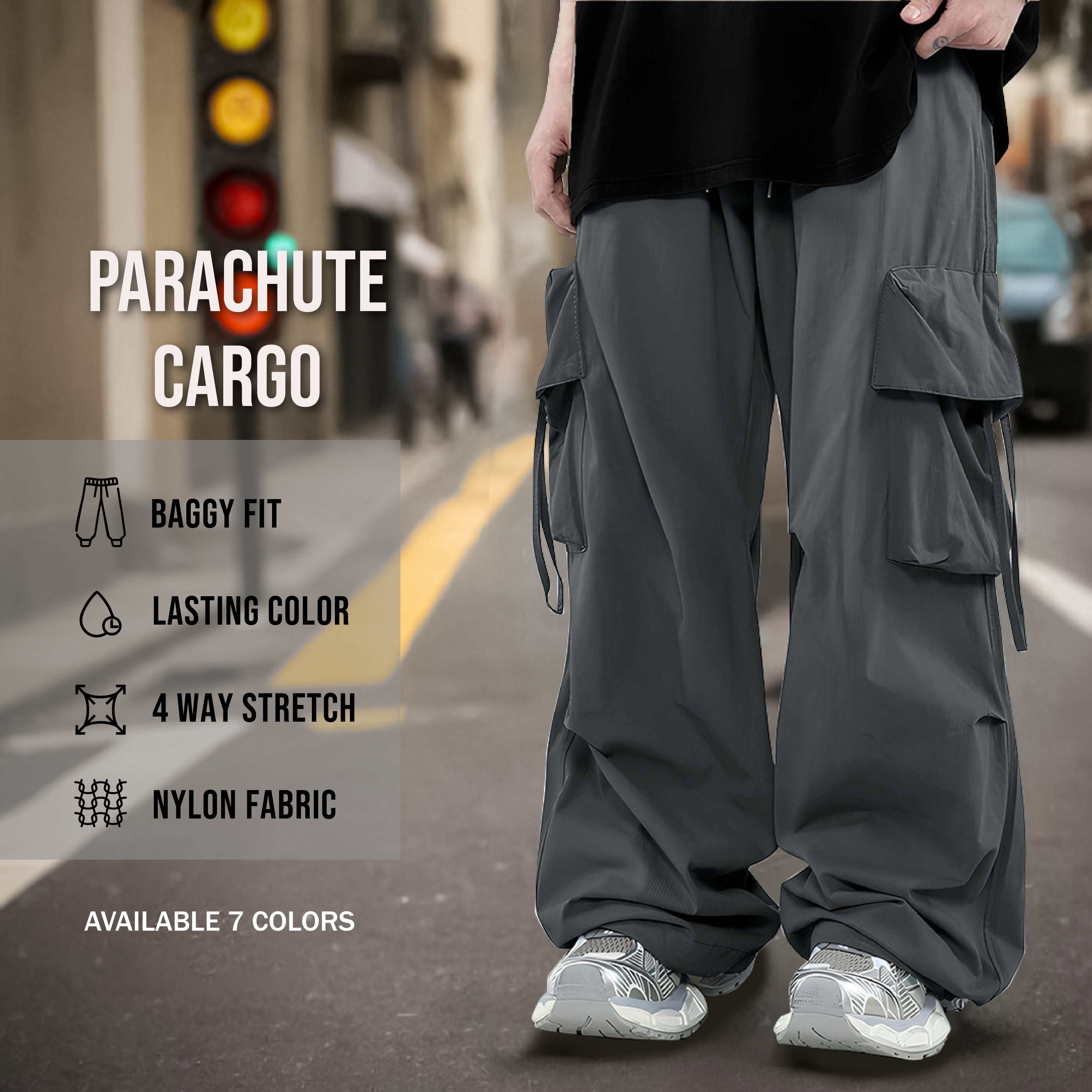 Parachute Umbrella Pocket Dark Grey Cargo