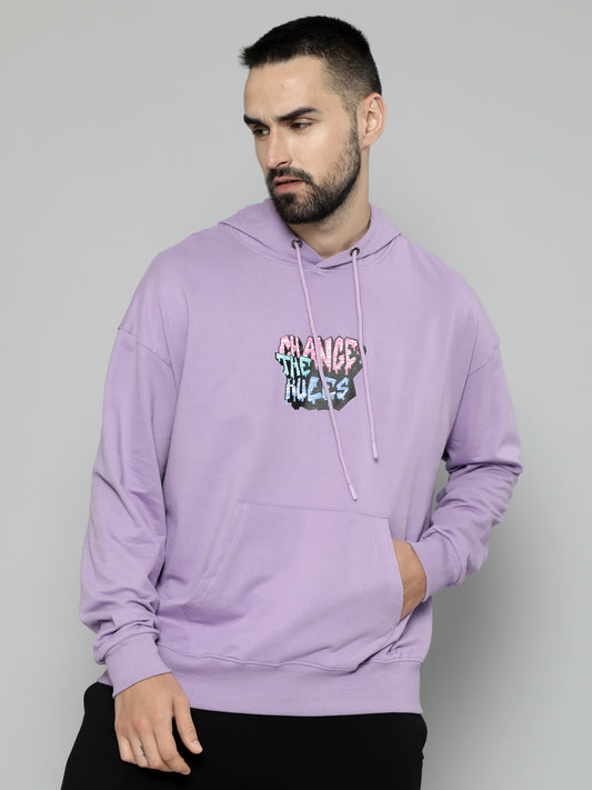 Change Rules Lavender Loose fit Full Sleeve Sweatshirt