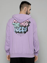 Change Rules Lavender Loose fit Full Sleeve Sweatshirt