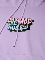 Change Rules Lavender Loose fit Full Sleeve Sweatshirt
