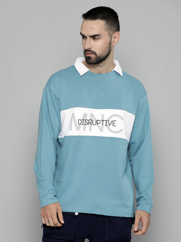 Disruptive Denim Fullsleeve Polo T-shirt