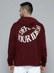 Burgundy Loose fit Full Sleeve Sweatshirt