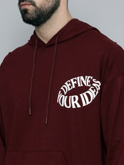 Burgundy Loose fit Full Sleeve Sweatshirt