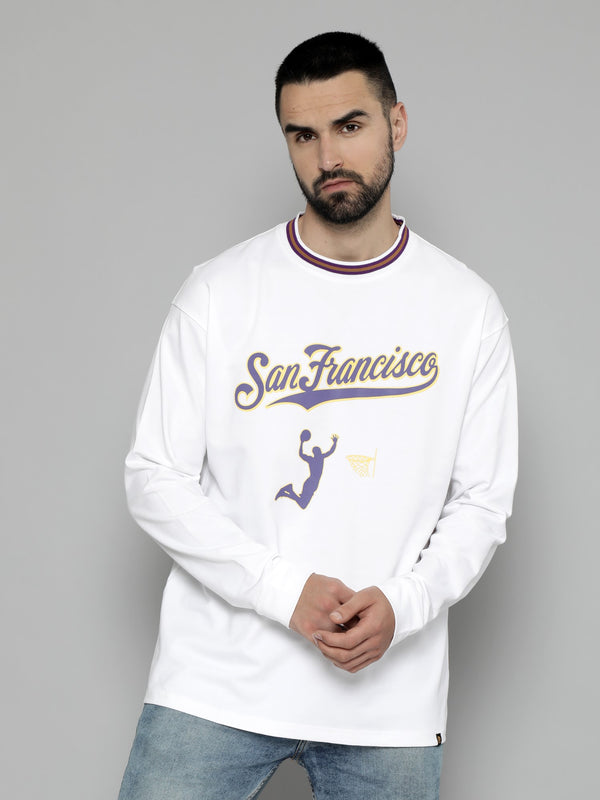 Sanfrancisco White FullSleeve T-Shirt