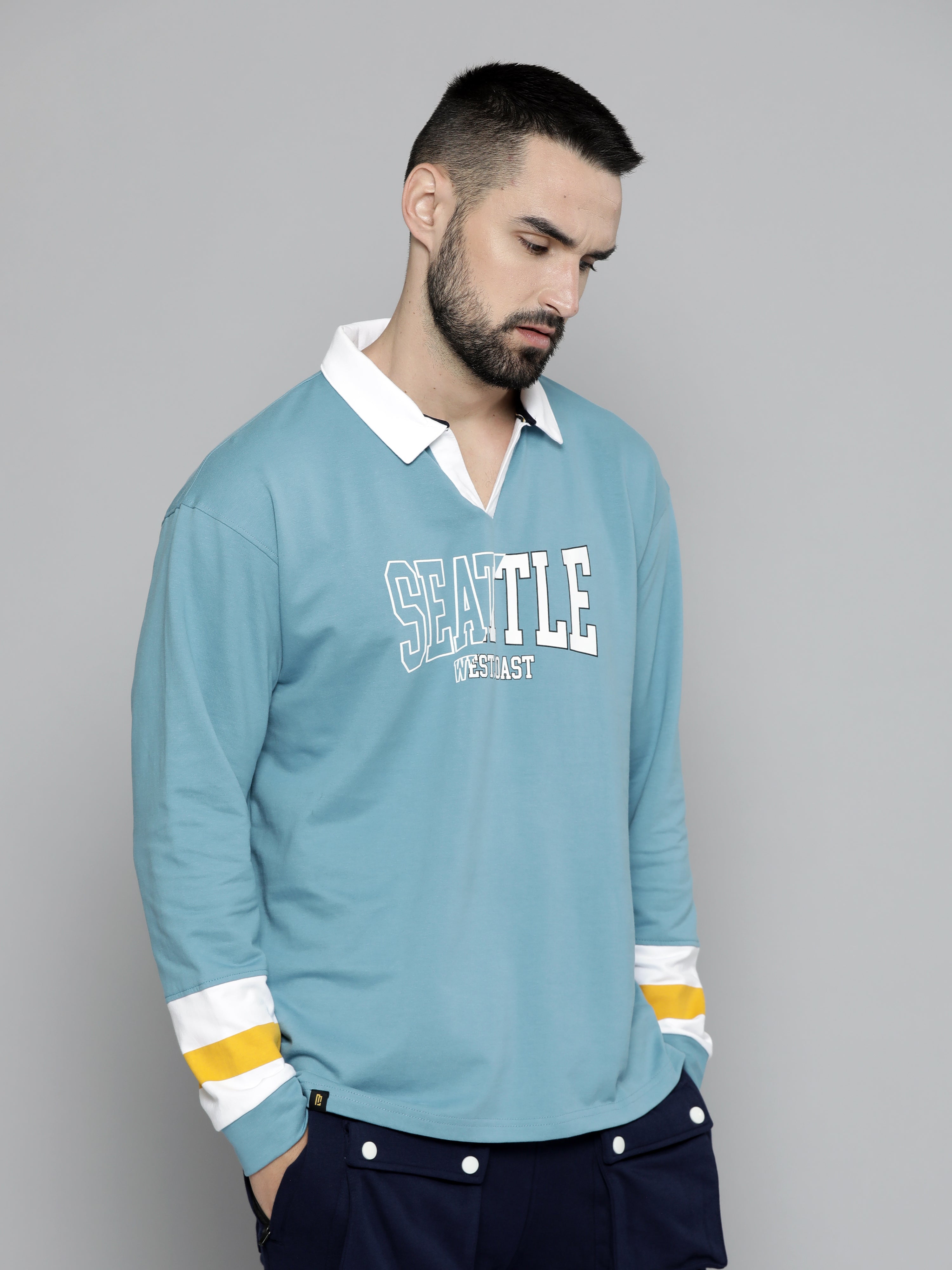 Seattle Denim Blue Full Sleeve T-Shirt