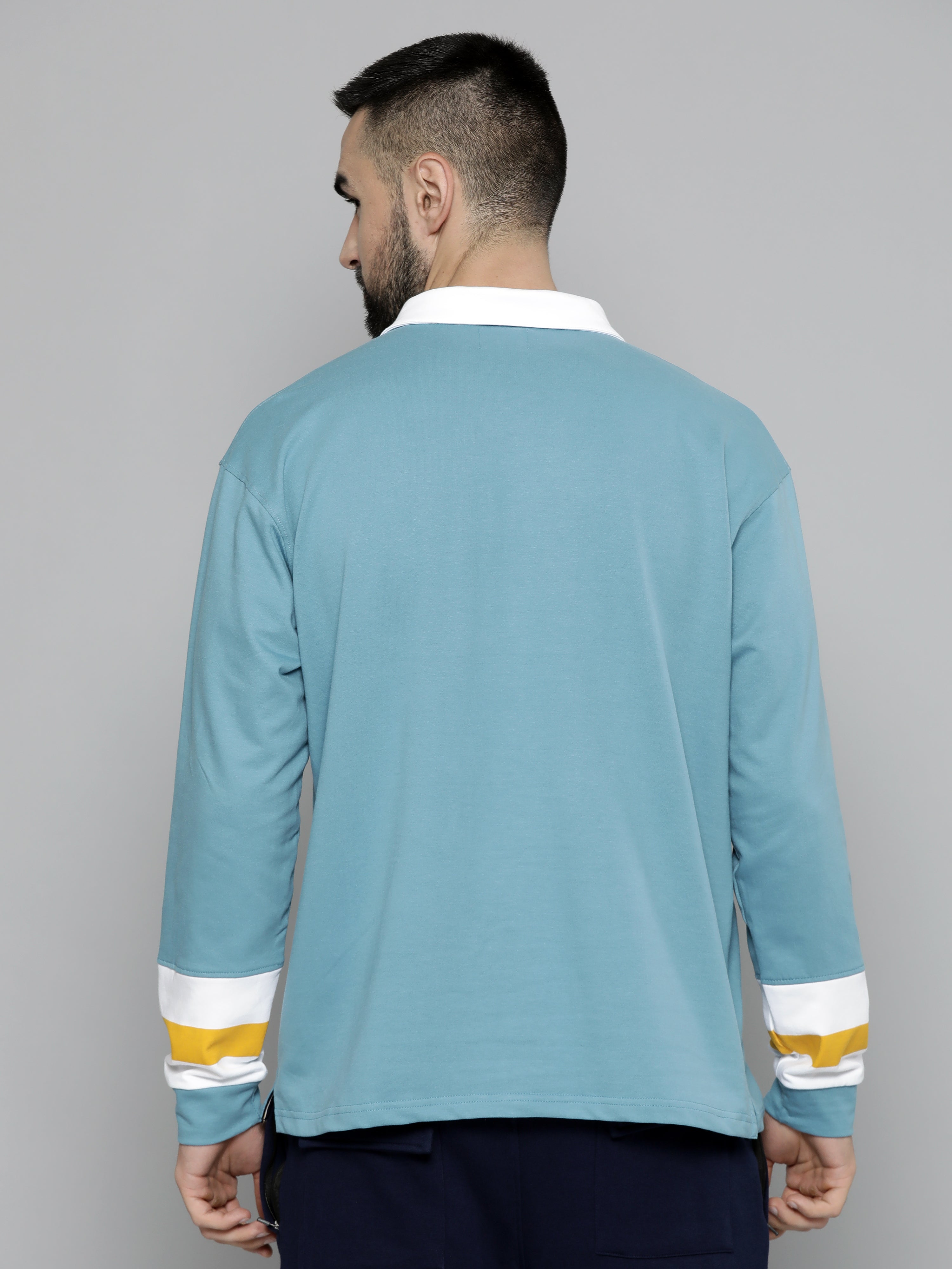 Seattle Denim Blue Full Sleeve Polo T-Shirt