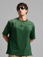 Brooklyn Embroidery Green Half Sleeve T-Shirt