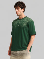 Brooklyn Embroidery Green Half Sleeve T-Shirt