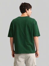 Brooklyn Embroidery Green Half Sleeve T-Shirt