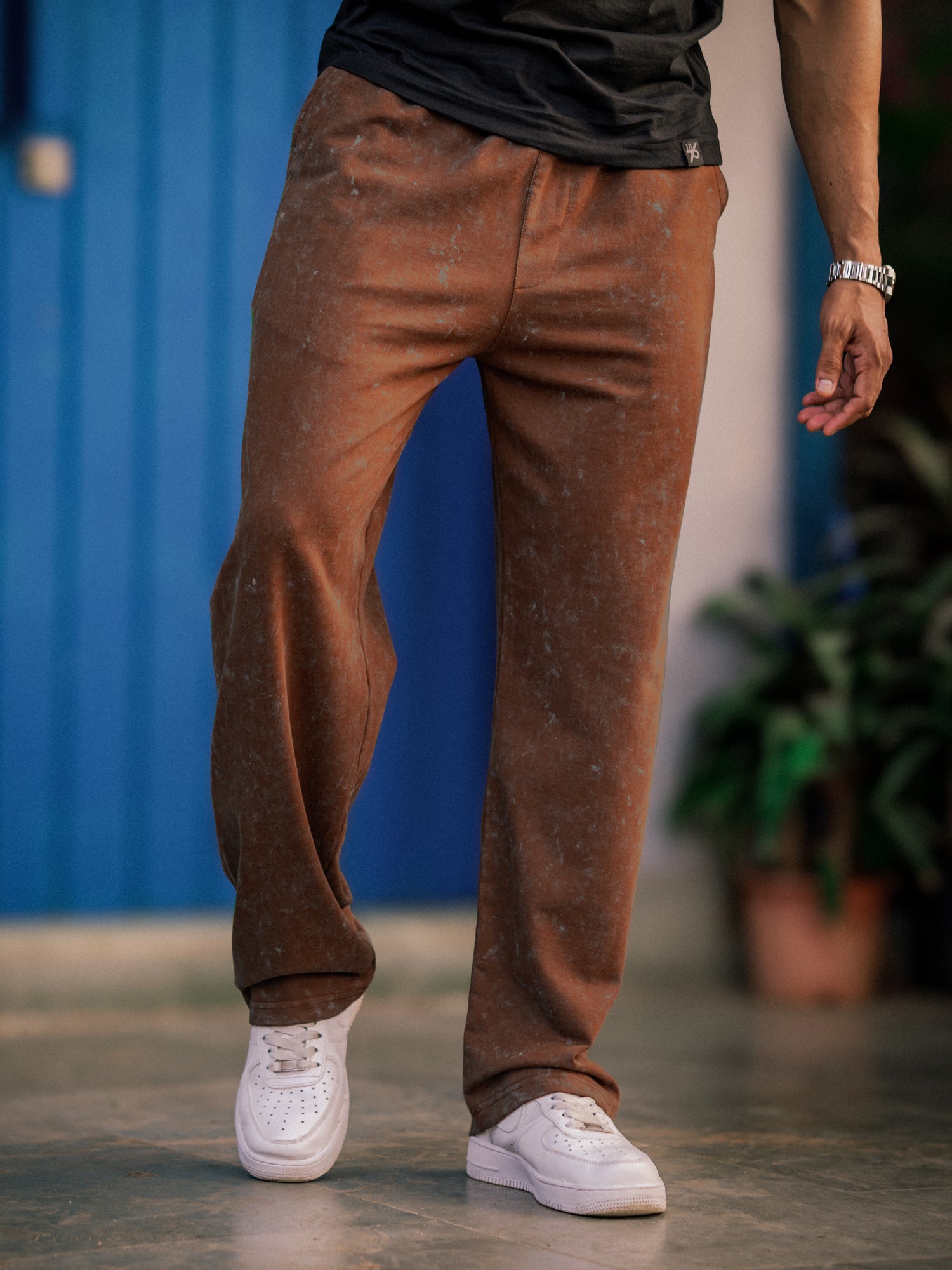 Optic Acid Wash Brown Baggy Fit Pant