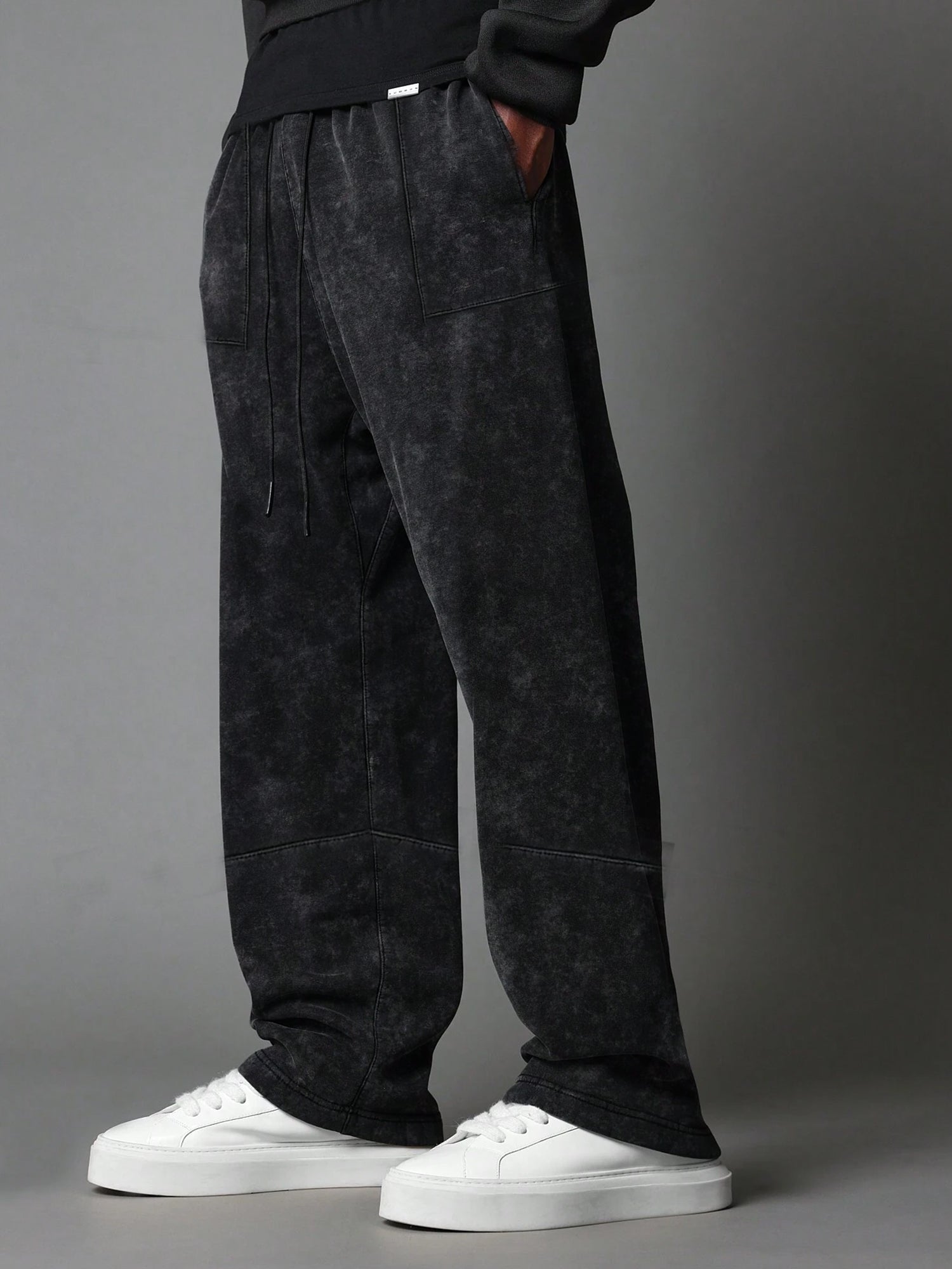 Optic Acid Wash Black Baggy Fit Pant