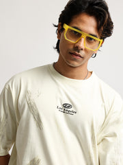 Los Angles Cream Half Sleeve T-Shirt