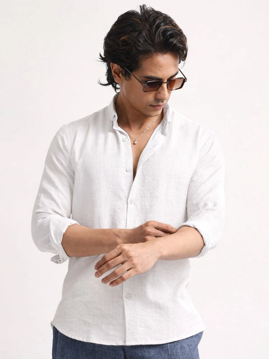 Super Twill White Full Sleeve Shirt