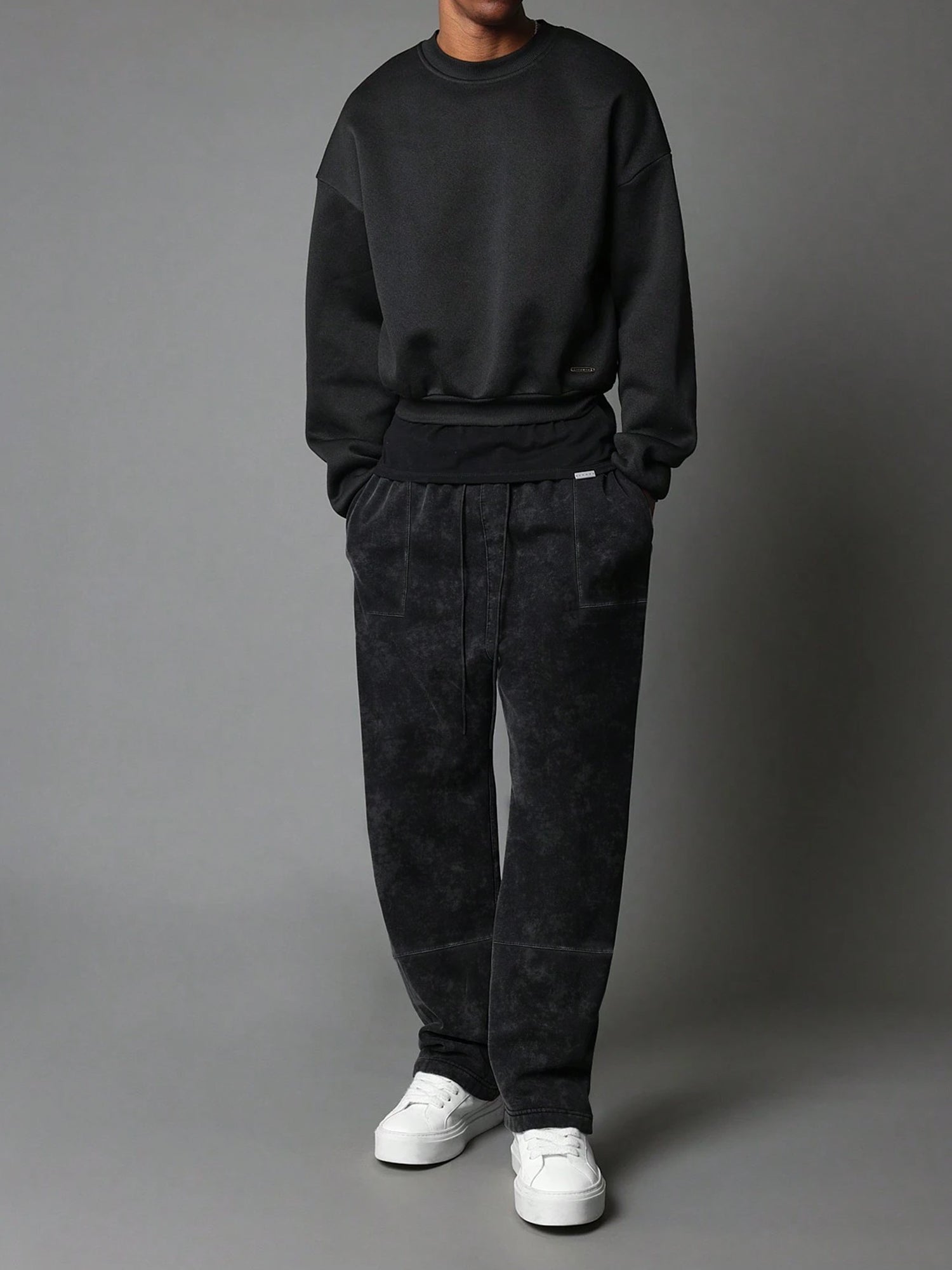 Optic Acid Wash Black Baggy Fit Pant