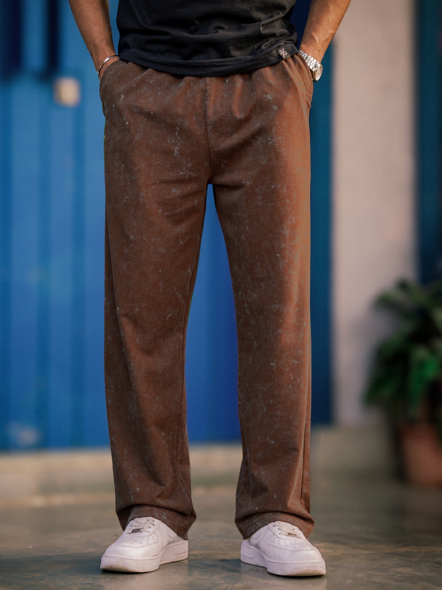 Optic Acid Wash Brown Baggy Fit Pant