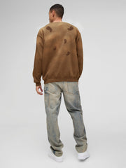 Losangles Brown Full Sleeve Sweatshirt