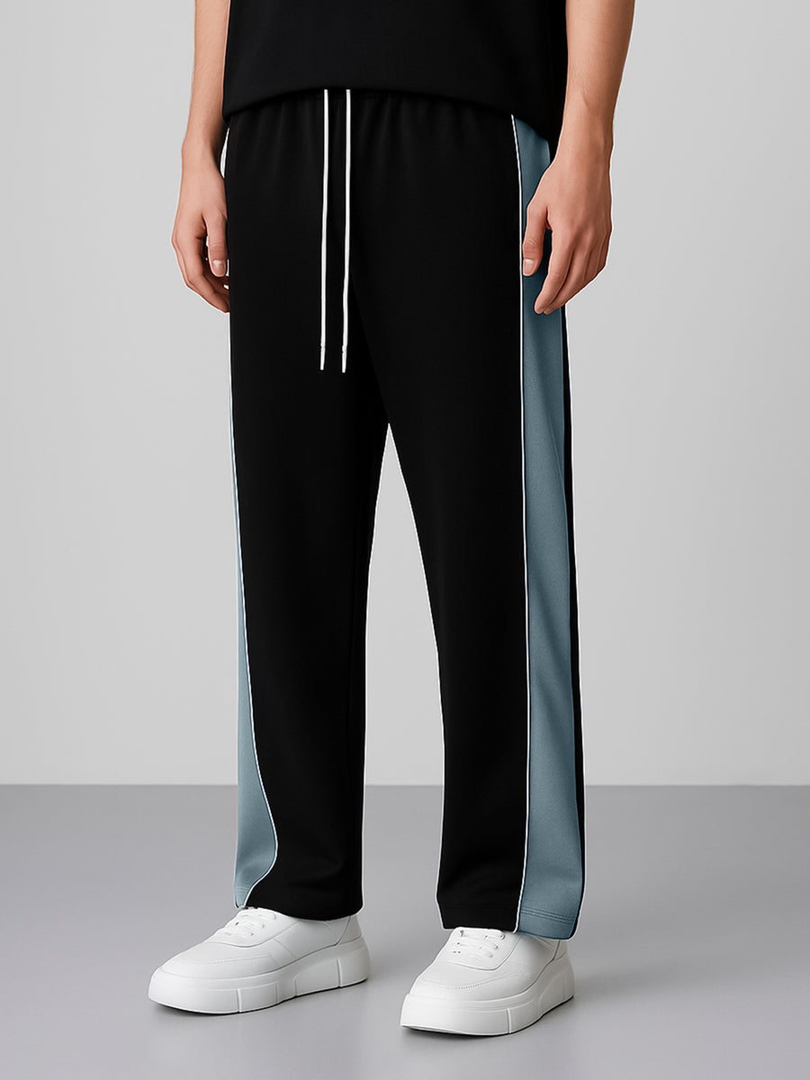 Black bold panel pants for men - view 3