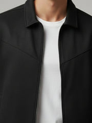 V Panel Black Full Sleeve Shacket