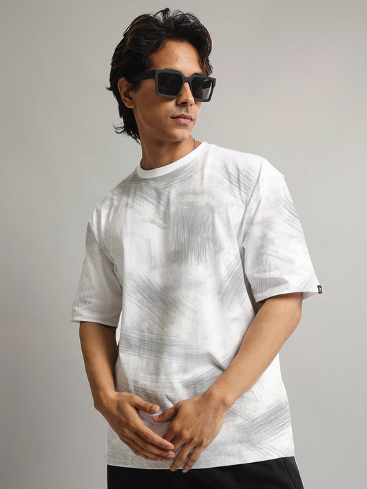 Inksplatter White Half Sleeve T-Shirt
