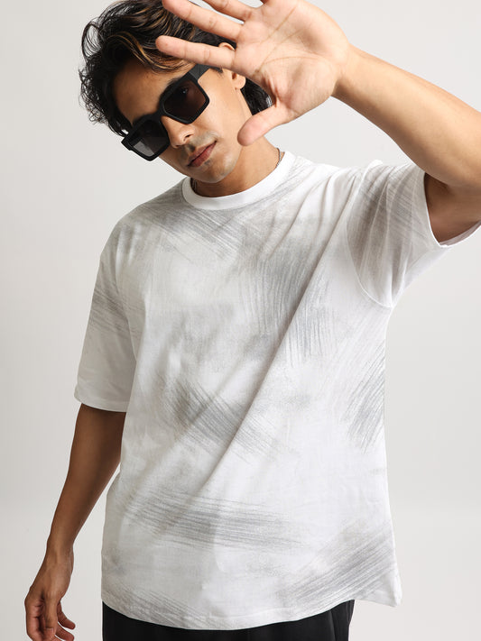 Inksplatter White Half Sleeve T-Shirt