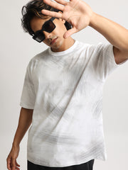 Inksplatter White Half Sleeve T-Shirt