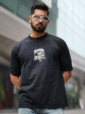 Vintage Acid Wash Black Half Sleeve T-Shirt