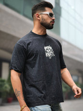 Vintage Acid Wash Black Half Sleeve T-Shirt