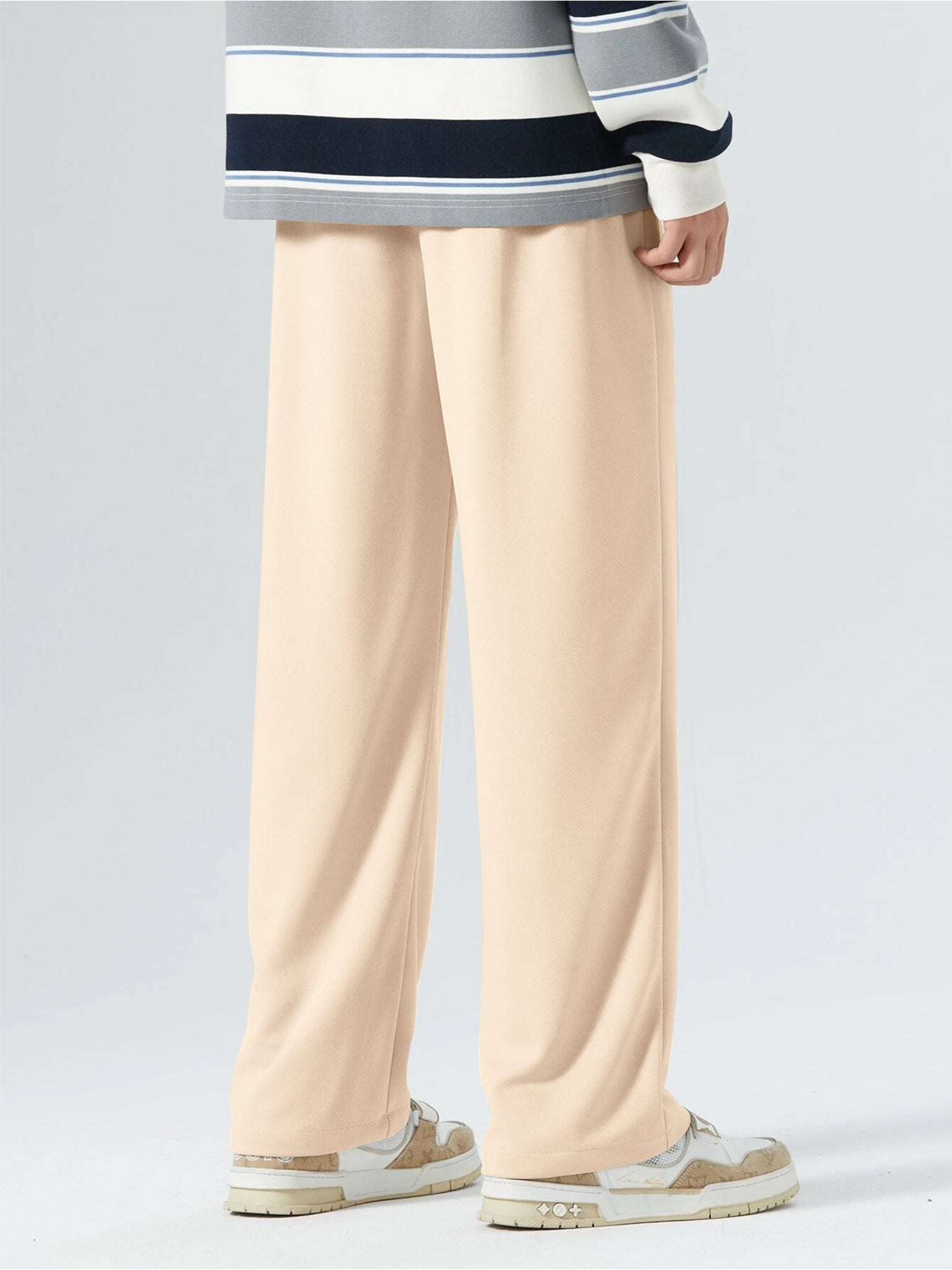 Baggy Fit Cream Pleat Pant