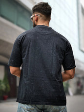 Vintage Acid Wash Black Half Sleeve T-Shirt