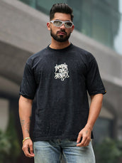 Vintage Acid Wash Black Half Sleeve T-Shirt