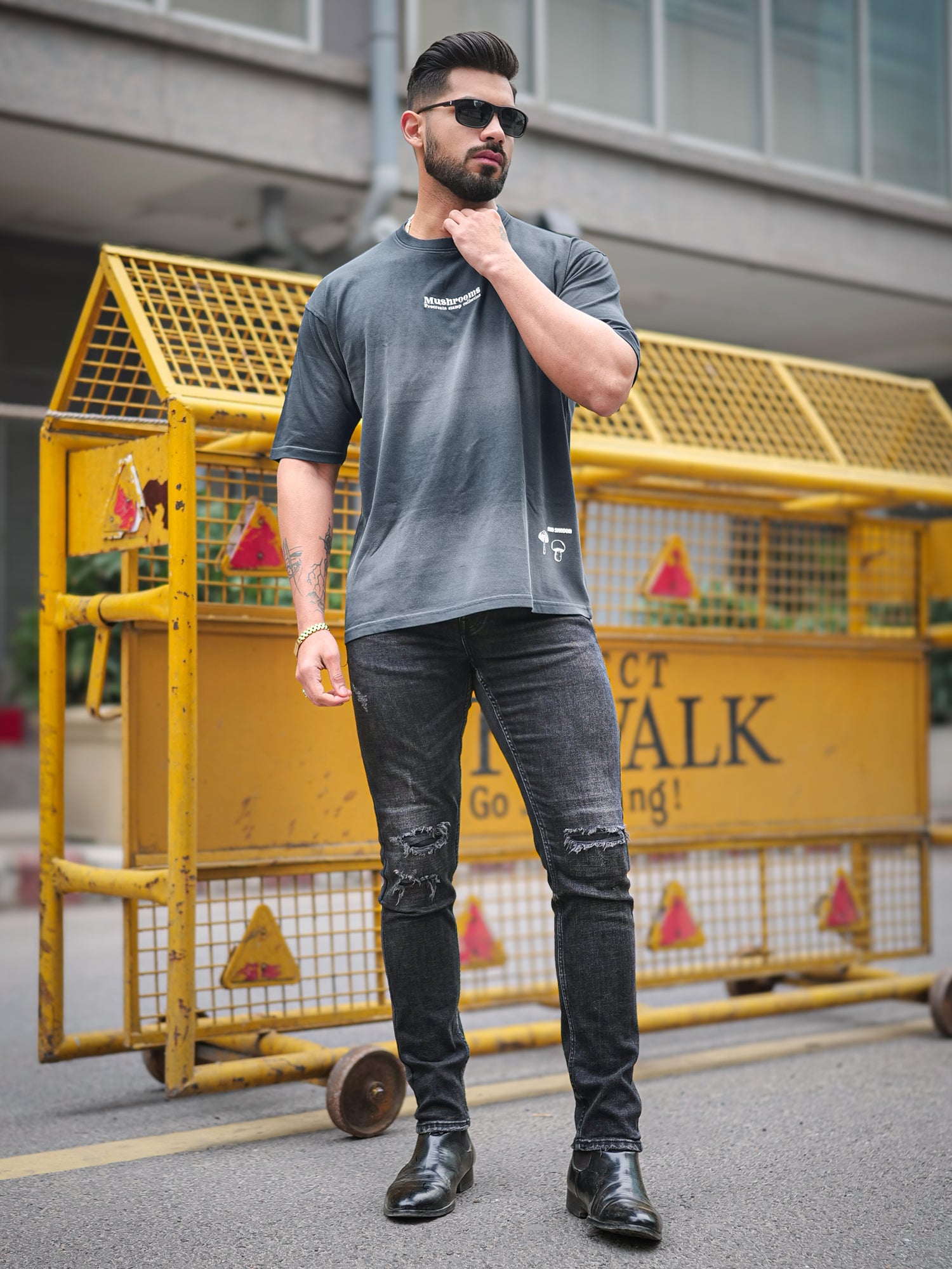 Acid Spray Navy T-Shirt