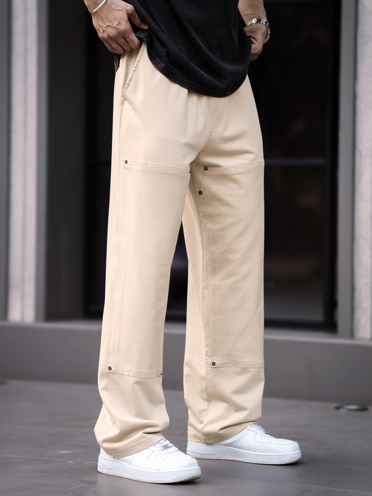 Studded Biscuit Baggy Fit Pant