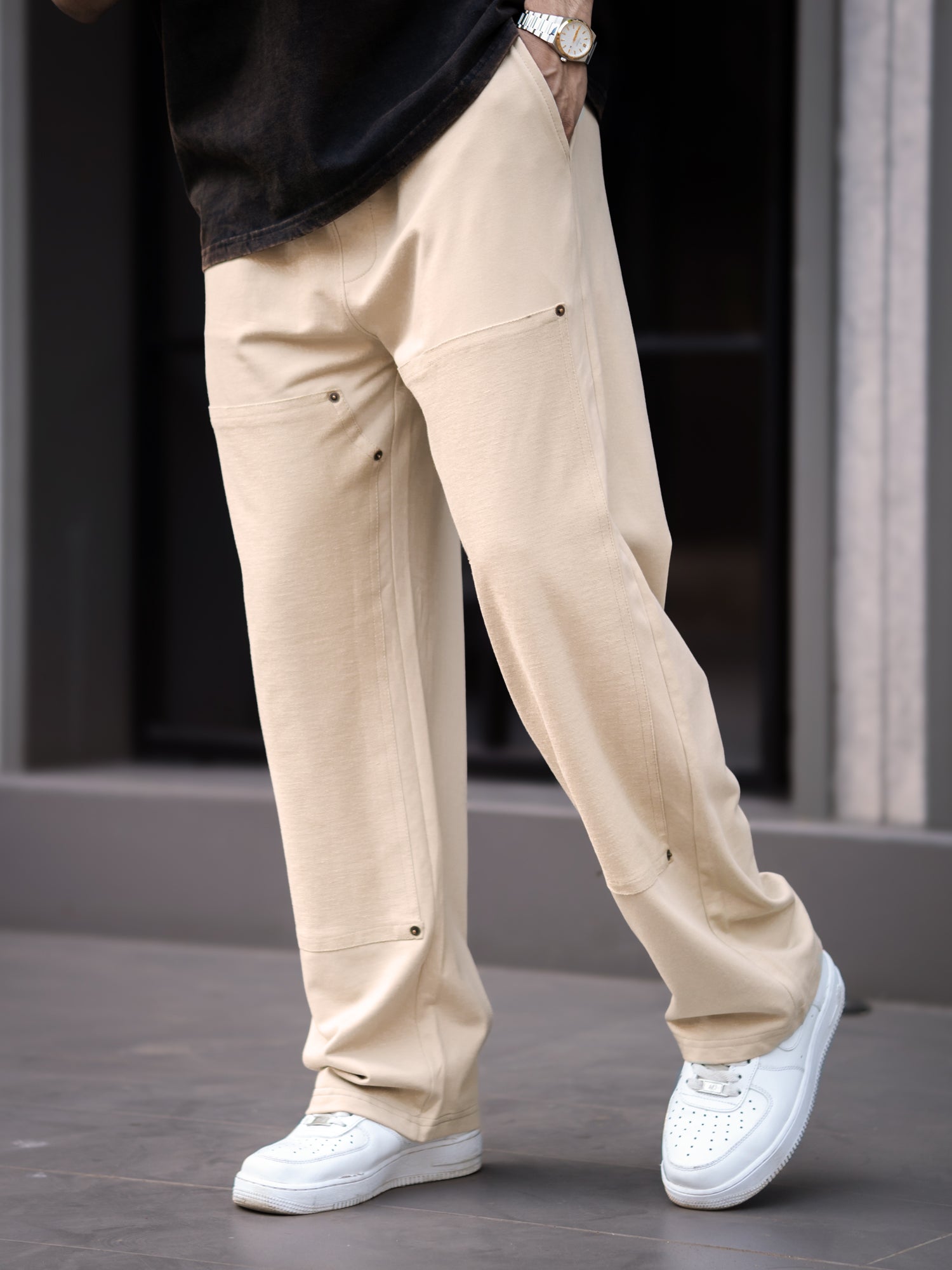 Studded Biscuit Baggy Fit Pant