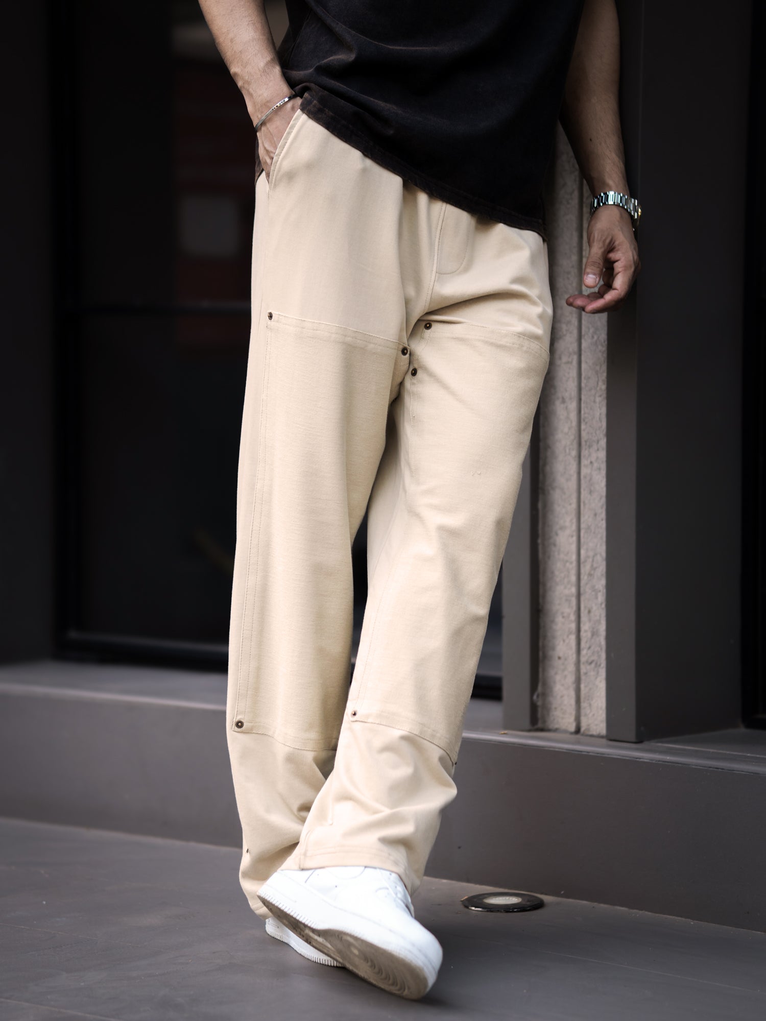 Studded Biscuit Baggy Fit Pant