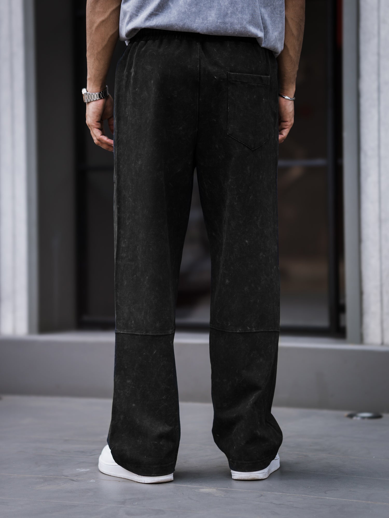 Optic Acid Wash Black Baggy Fit Pant